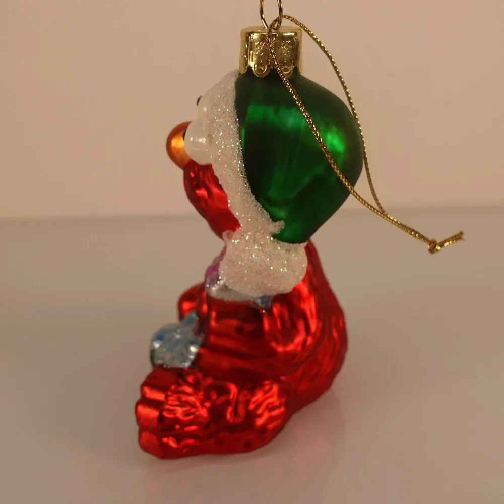 Kurt S. Adler Handmade Glass Ornament Elmo Sesame Street Christmas Hanging Red
